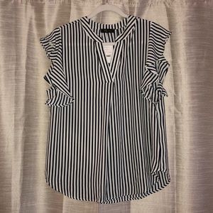 Women’s navy and white blouse